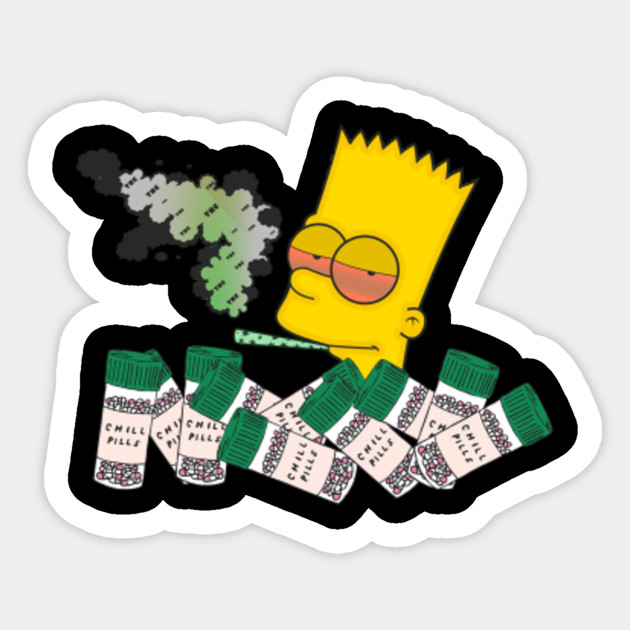 Bart Simpson High Simpsons Sticker Teepublic